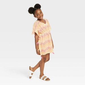 Girls' Daisy Caftan Swimsuit Cover Up Cat & Jack Yellow Medium